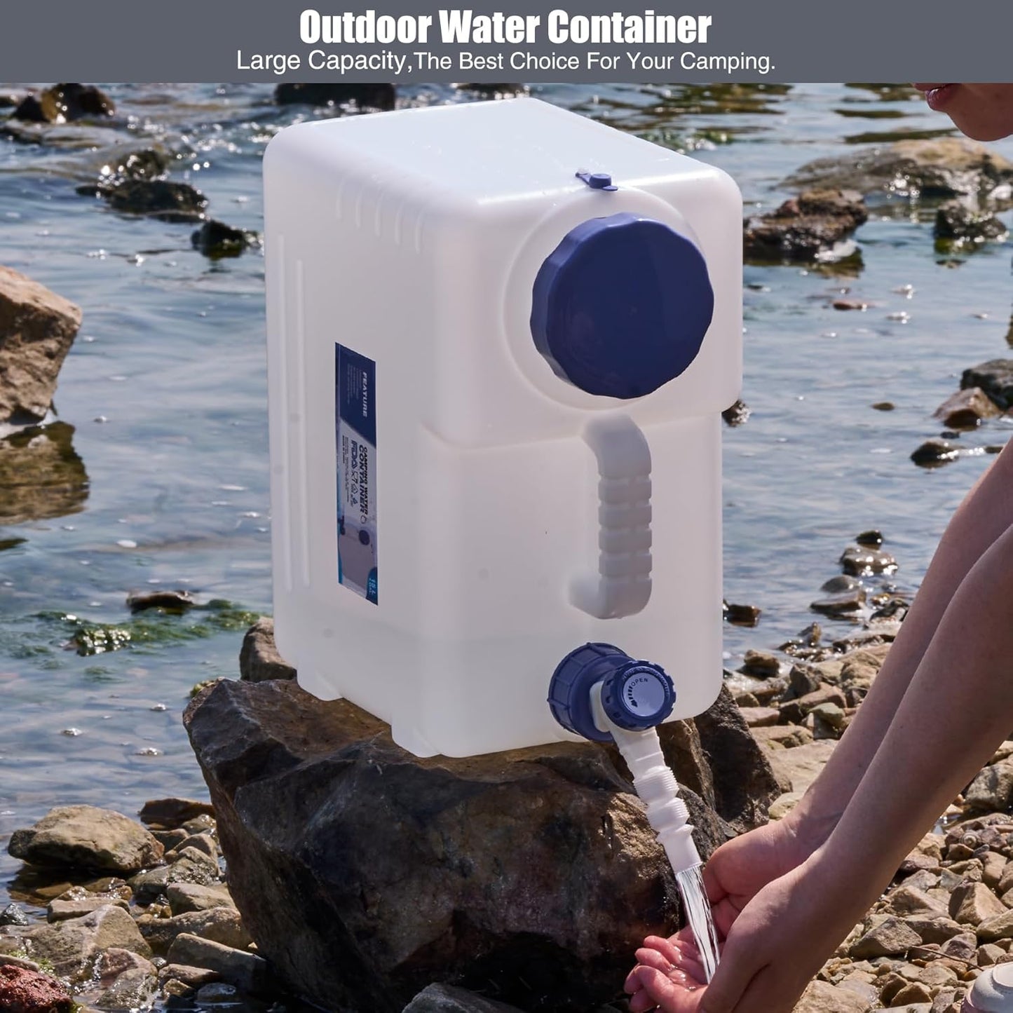 4 Gallon/15L Portable Water Container with Spigot, Water Storage Carrier for Camping Outdoor Hiking, BPA Free