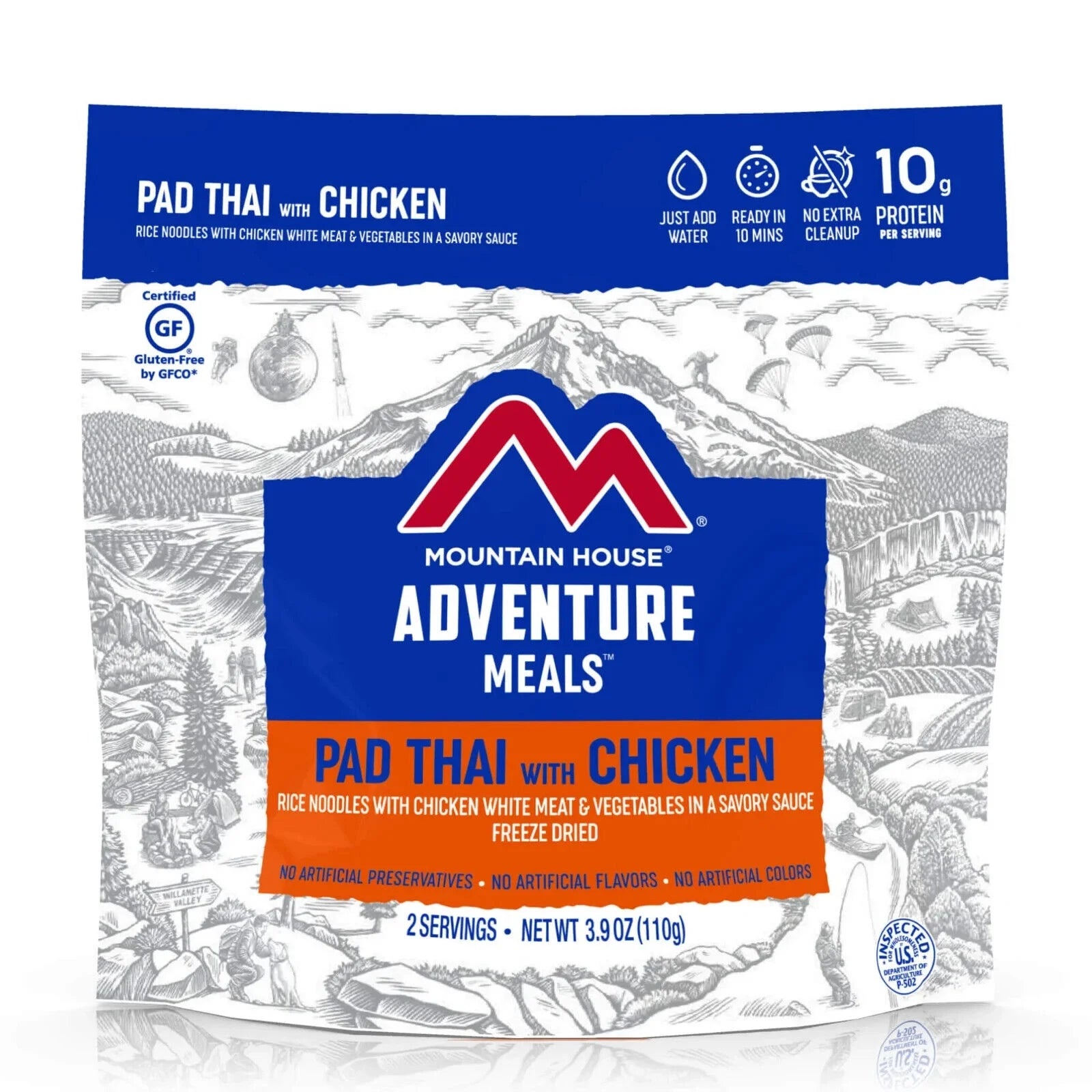 Pad Freeze Dried Emergency Survival Backpacking and Camping Food Thai with Chicken - 6 Pouches