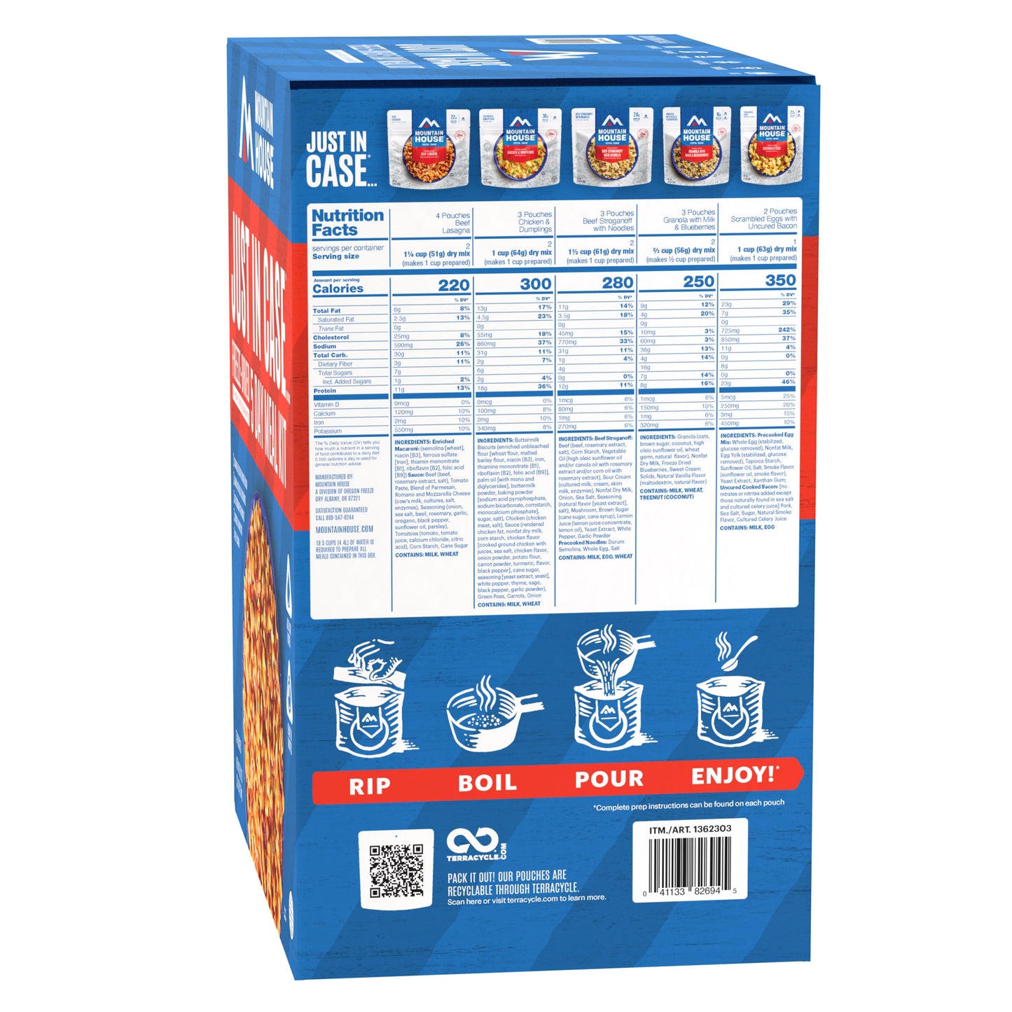 Emergency Meal Kit 15-Pouch Assortment (28 Total Servings)