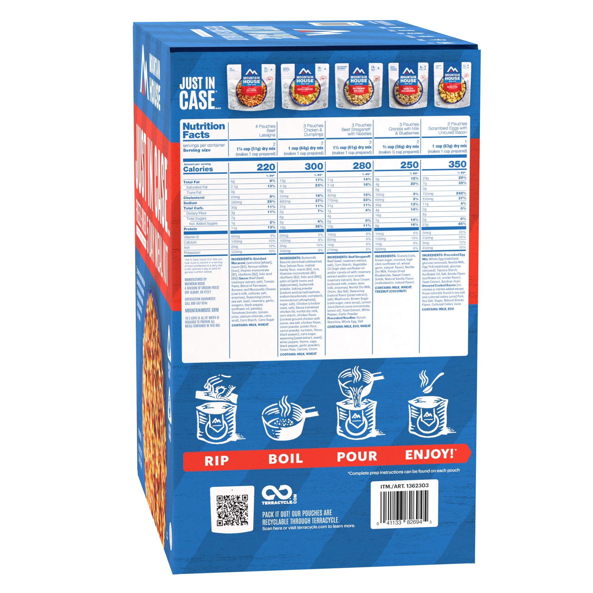 Emergency Meal Kit 15-Pouch Assortment (28 Total Servings)