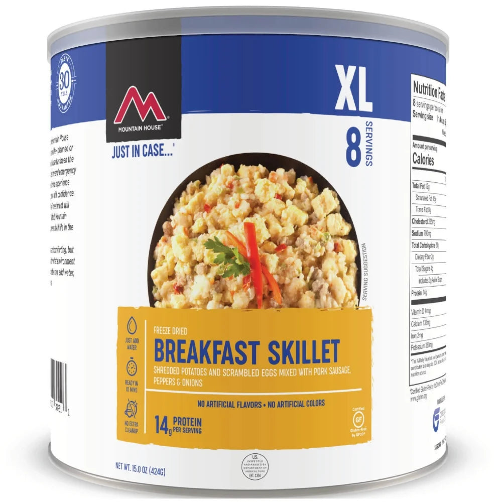 (6 Cans)  Breakfast Skillet #10 Can Emergency Long Storage Food for Camping, Hiking & Backpacking ✅