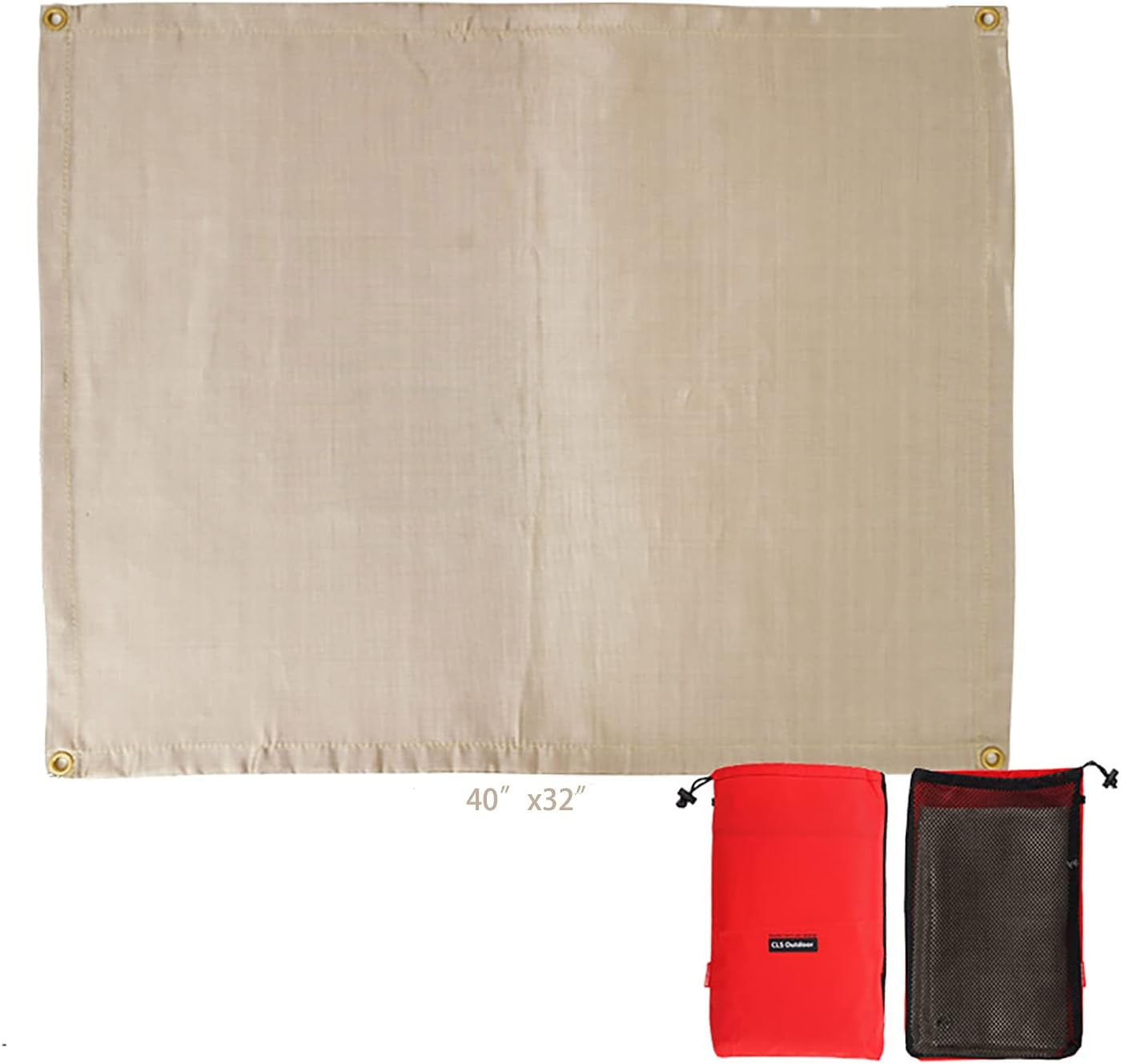 Fire Pit Mat for Deck Fireproof, Outdoor Wood Stove Hearth Pads, Camping BBQ Mat with Fire Retardant Material to Protect Your Deck Patio Lawn Campsite from Fire Burn, Yellow, 40“X32”