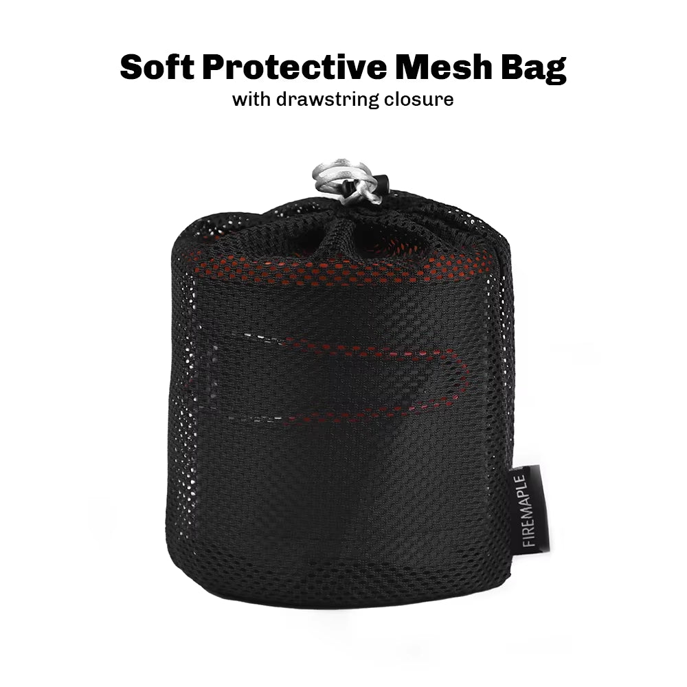 Fire Maple FMC-XK6 Heat Exchanger Pot 1L Foldable Cooking Pots with Mesh Bag Outdoor Camping Cookware
