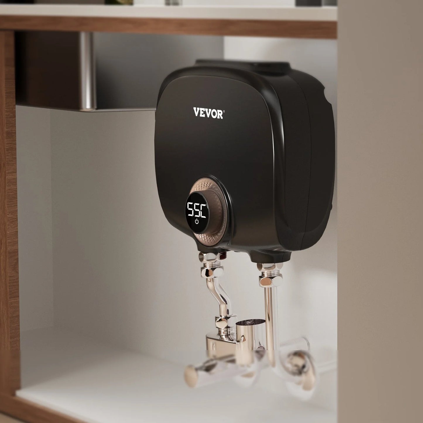 VEVOR Tankless Water Heater Electric, 7Kw on Demand Instant under Sink Water Boiler, Digital Temperature Display & Easy Installation & 24-Hour Water Supply, for Kitchen Bathroom Faucet and Shower