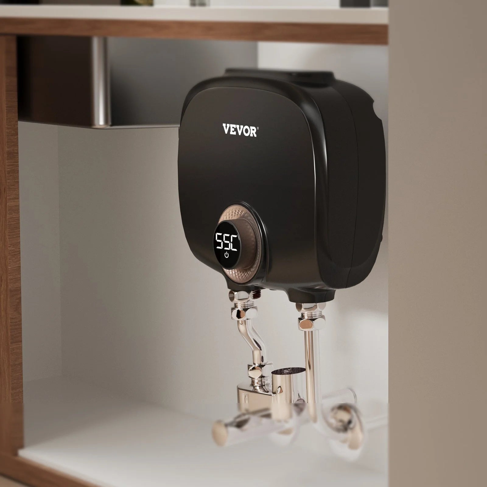 VEVOR Tankless Water Heater Electric, 7Kw on Demand Instant under Sink Water Boiler, Digital Temperature Display & Easy Installation & 24-Hour Water Supply, for Kitchen Bathroom Faucet and Shower