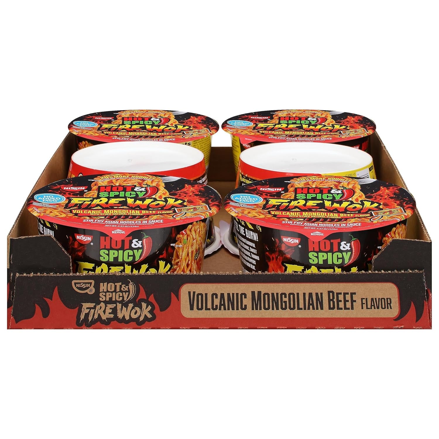 Hot & Spicy Fire Wok, Volcanic Mongolian Beef, 4.37 Ounce (Pack of 6)