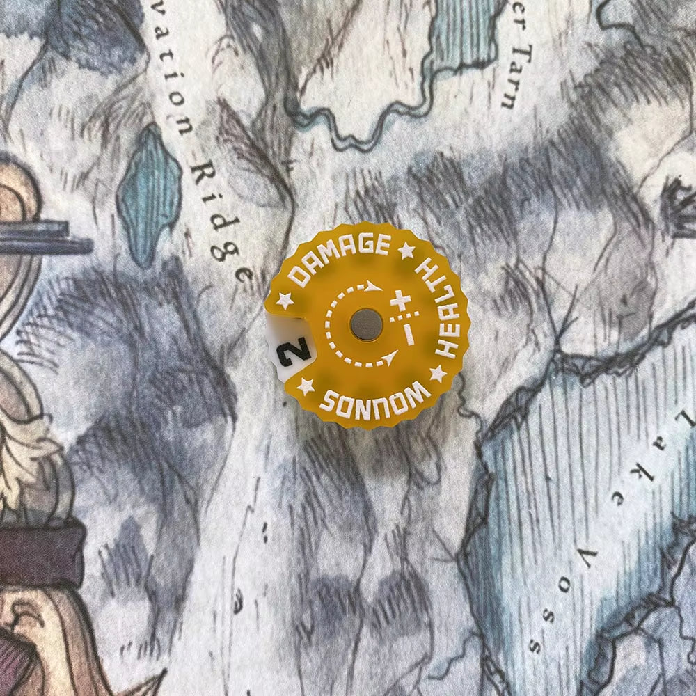 Game Health Tracker, 25Mm Wounds Counter for Tabletop War Games 0-9