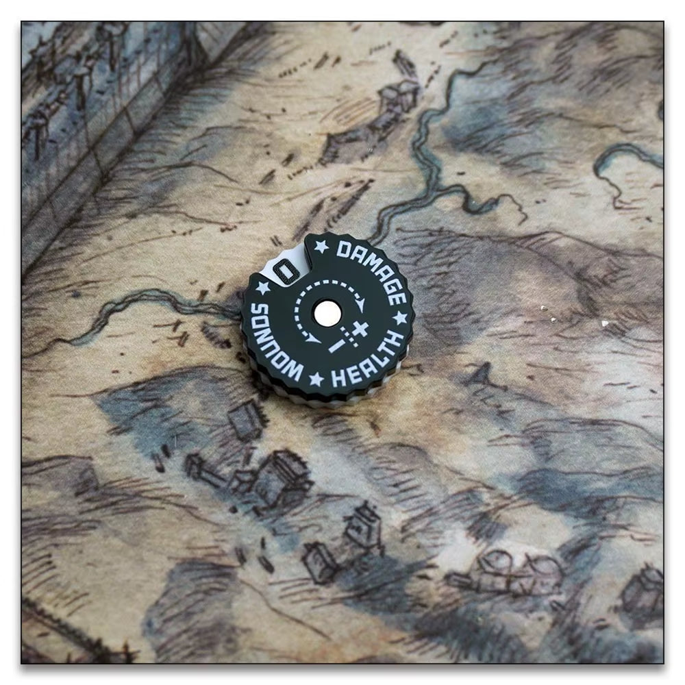 Game Health Tracker, 25Mm Wounds Counter for Tabletop War Games 0-9