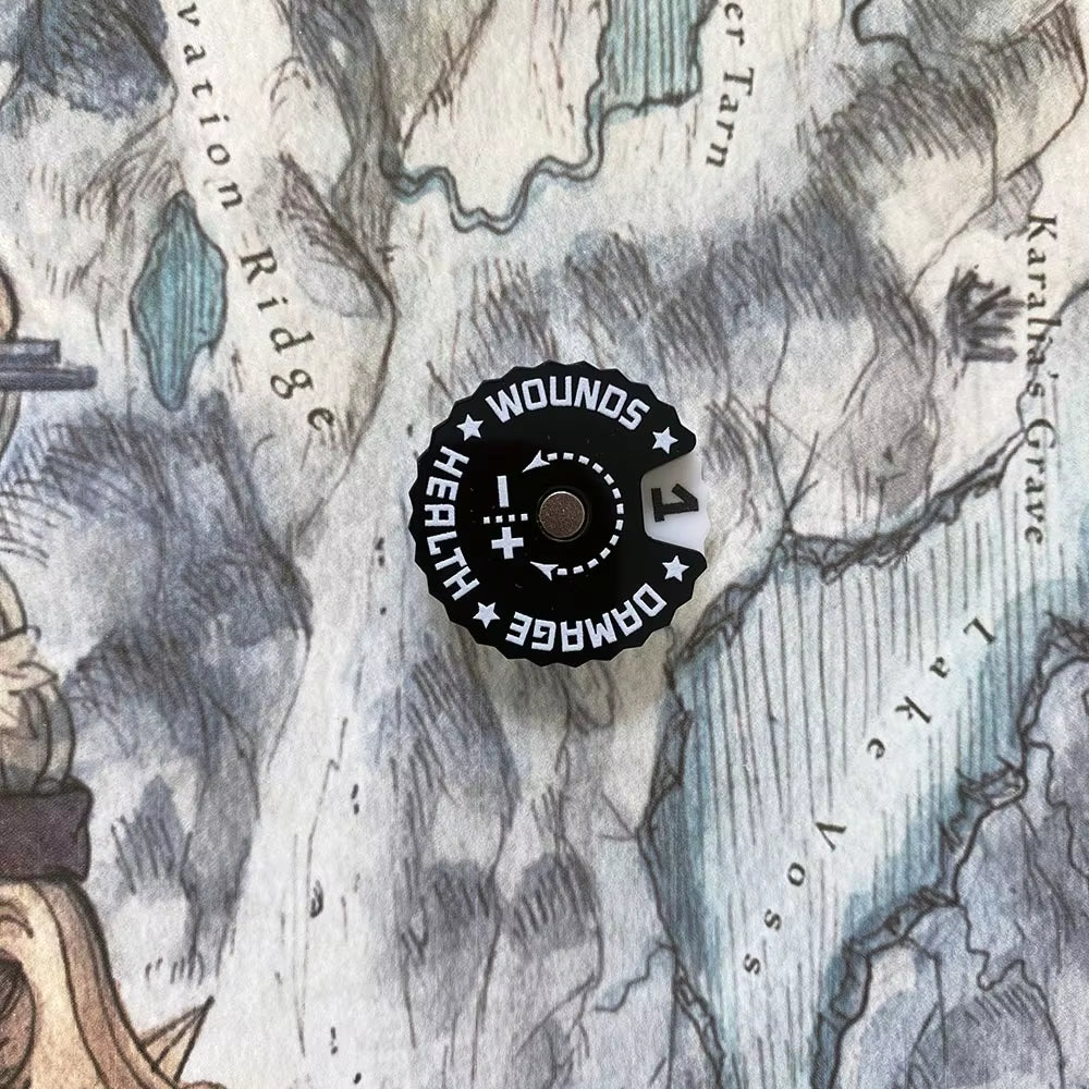 Game Health Tracker, 25Mm Wounds Counter for Tabletop War Games 0-9