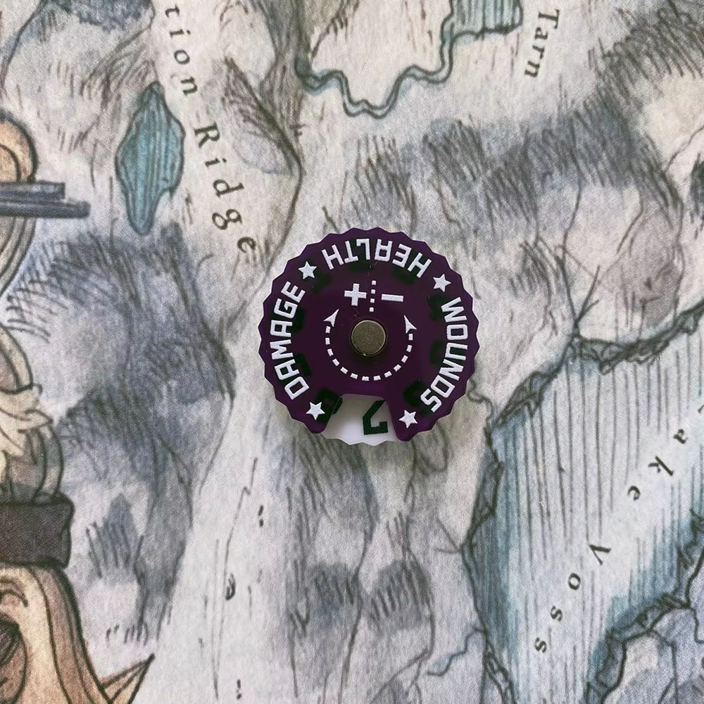 Game Health Tracker, 25Mm Wounds Counter for Tabletop War Games 0-9