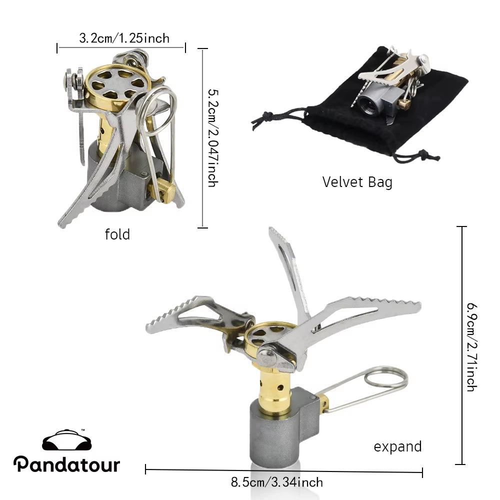 Outdoor High Efficiency Ultralight Stove Fire Heater Camping Gas Burner Hiking Picnic Sturdy Gas Burner Folding Ignite