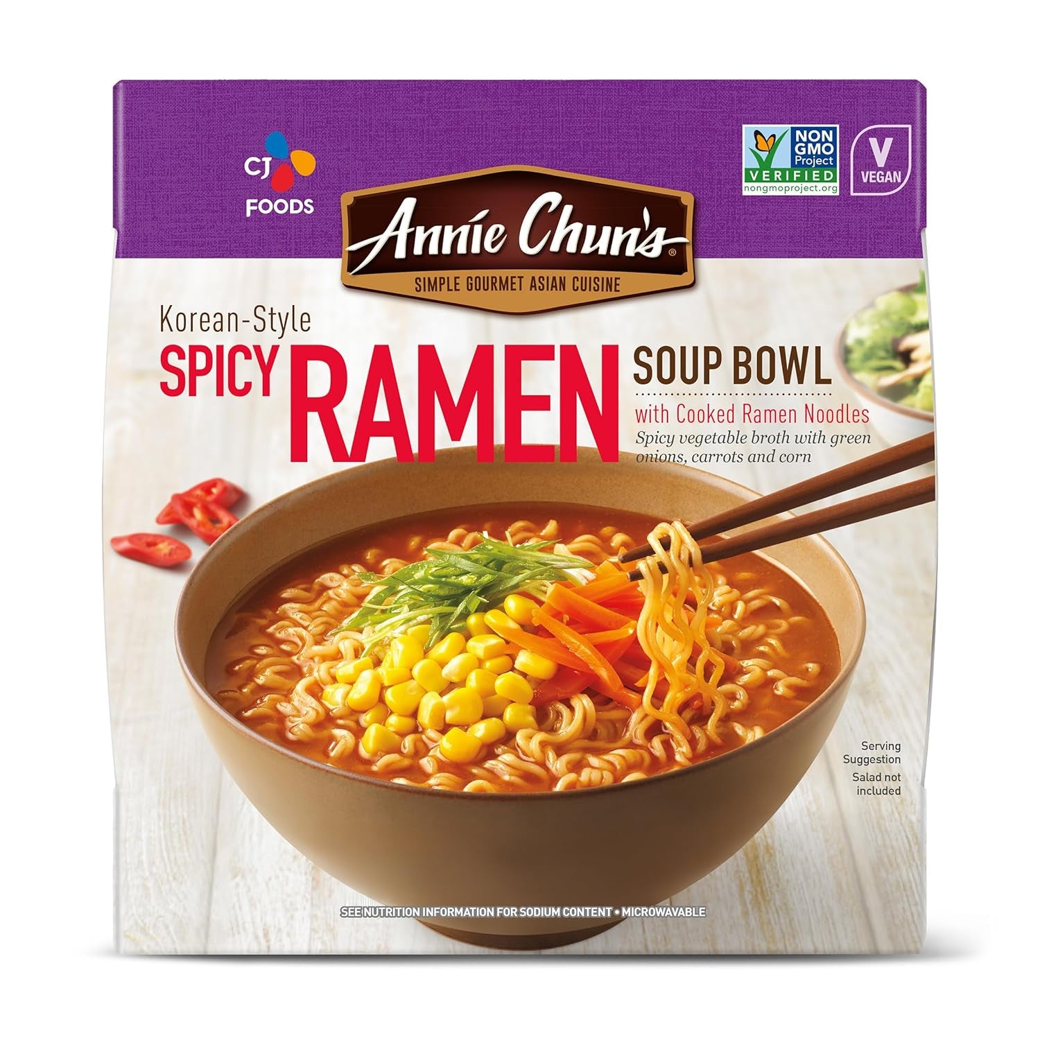 Korean Spicy Ramen, Vegan, Non-Gmo, 5.4 Oz (Pack of 6)