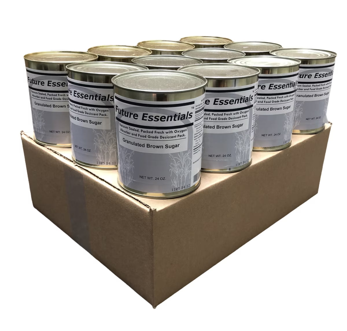 Long Shelf Life Emergency Food Canned Granulated Brown Sugar- 12 Cans