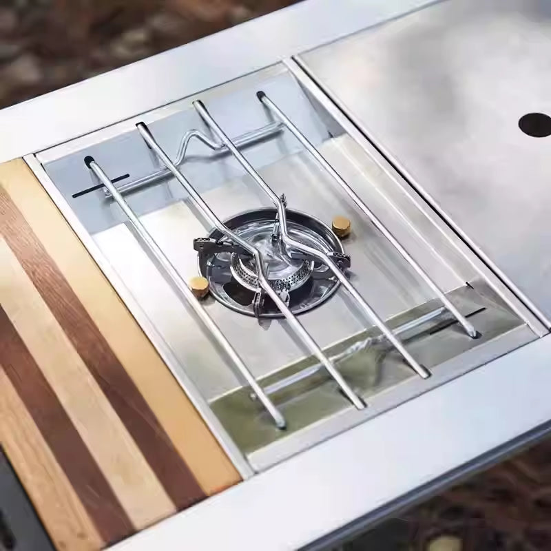 Outdoor IGT Gas Stove 3600W Stove Portable IGT Strong Fire Burner Stainless Steel Furnace Camping Cookware