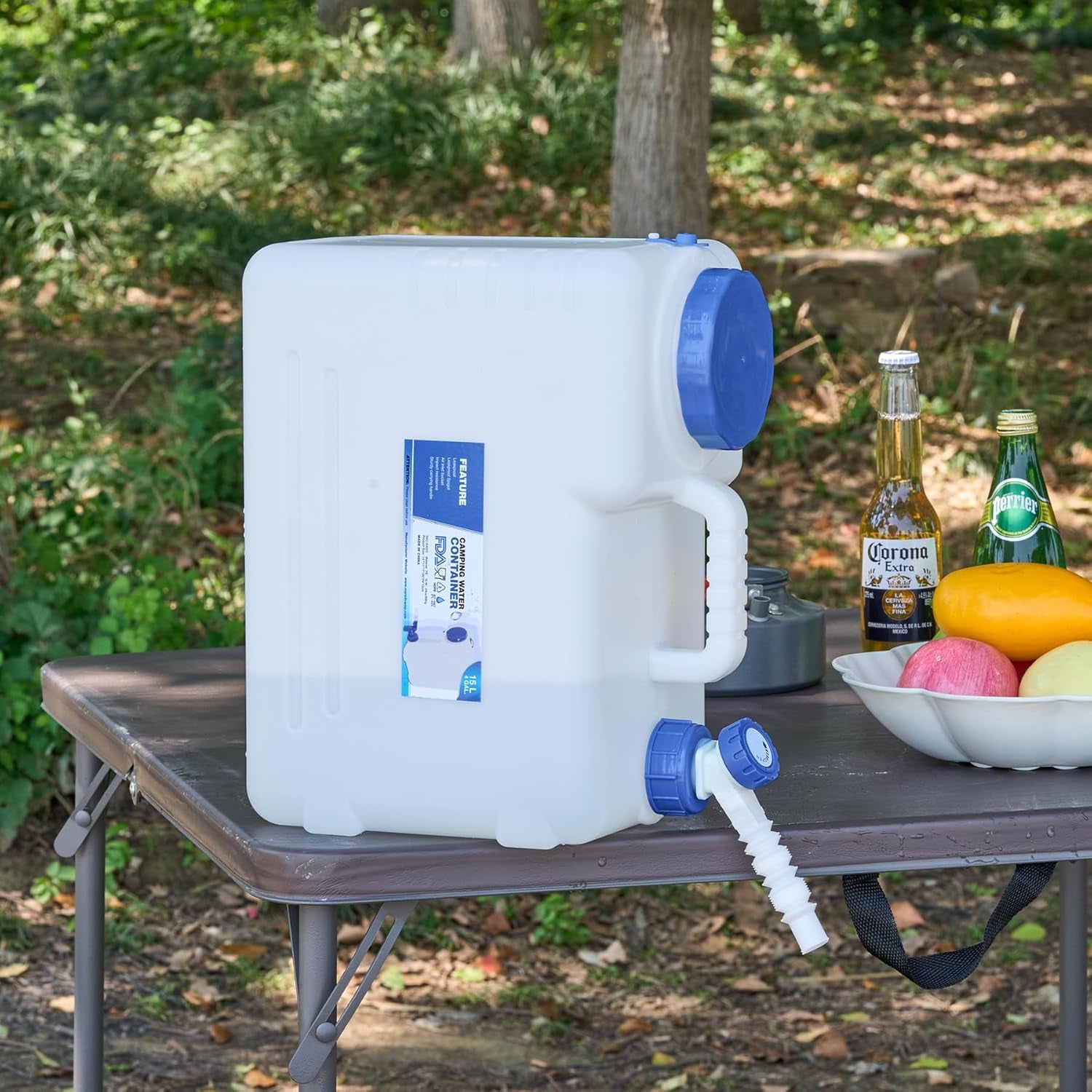 4 Gallon/15L Portable Water Container with Spigot, Water Storage Carrier for Camping Outdoor Hiking, BPA Free