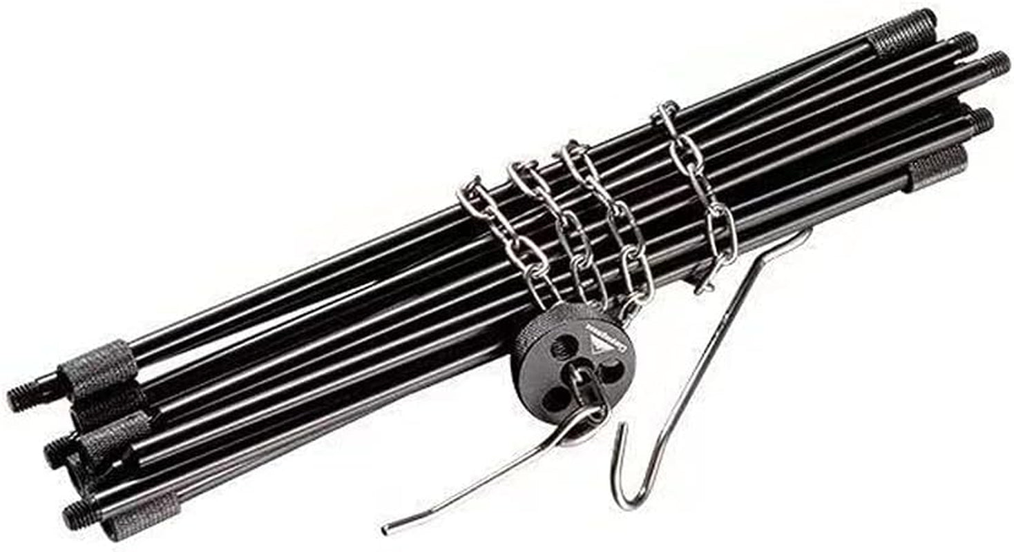 31.5" Camping Tripod 3 Sections Aluminum Telescopic Campfire Tripods Portable Outdoor Cooking Tripod with Adjustable Suspension Chain and Carrying Bag for Camping(Black)