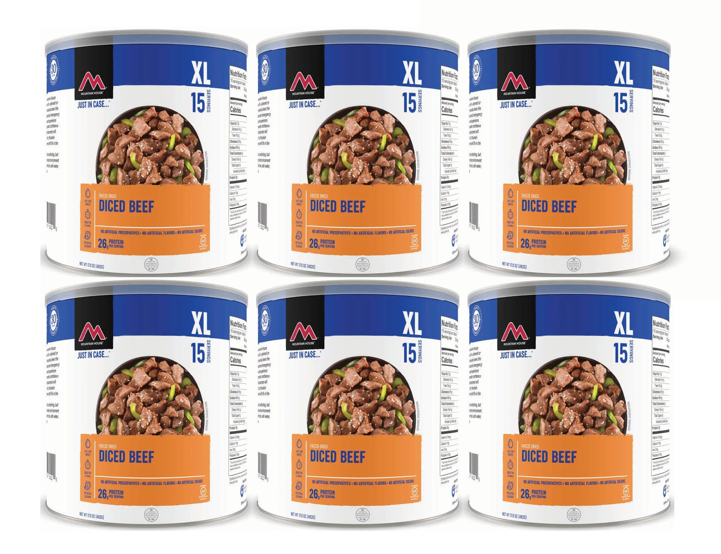 (6 Cans)  Diced Beef #10 Can Emergency Long Term Storage Food for Camping Hiking and Backpacking ✅