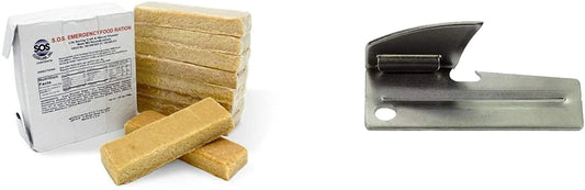 Food 3600 Calorie Food Bar Rations Emergency 5 Year Shelf Life - 1 Pack with Survival Can Opener
