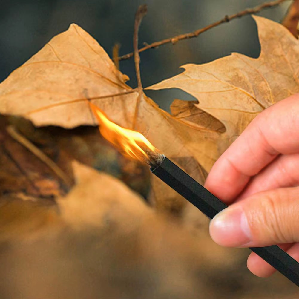 Camping Barbecue Fire Lighter, Wax-Dipped Hemp Rope, Fire Lighter, Outdoor Survival Fire Tool Tinder Wick Hemp Cord with Aluminu