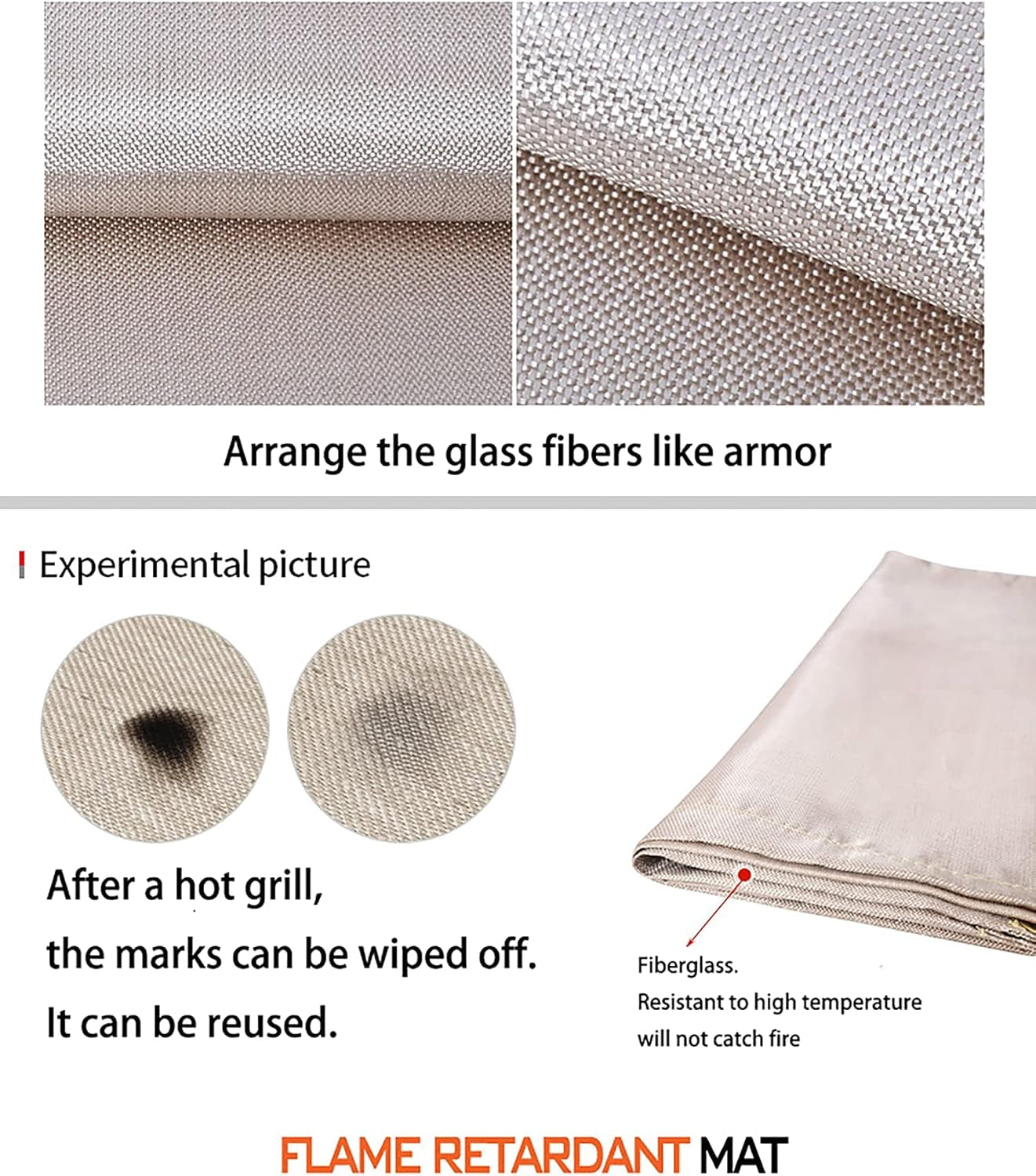 Fire Pit Mat for Deck Fireproof, Outdoor Wood Stove Hearth Pads, Camping BBQ Mat with Fire Retardant Material to Protect Your Deck Patio Lawn Campsite from Fire Burn, Yellow, 40“X32”