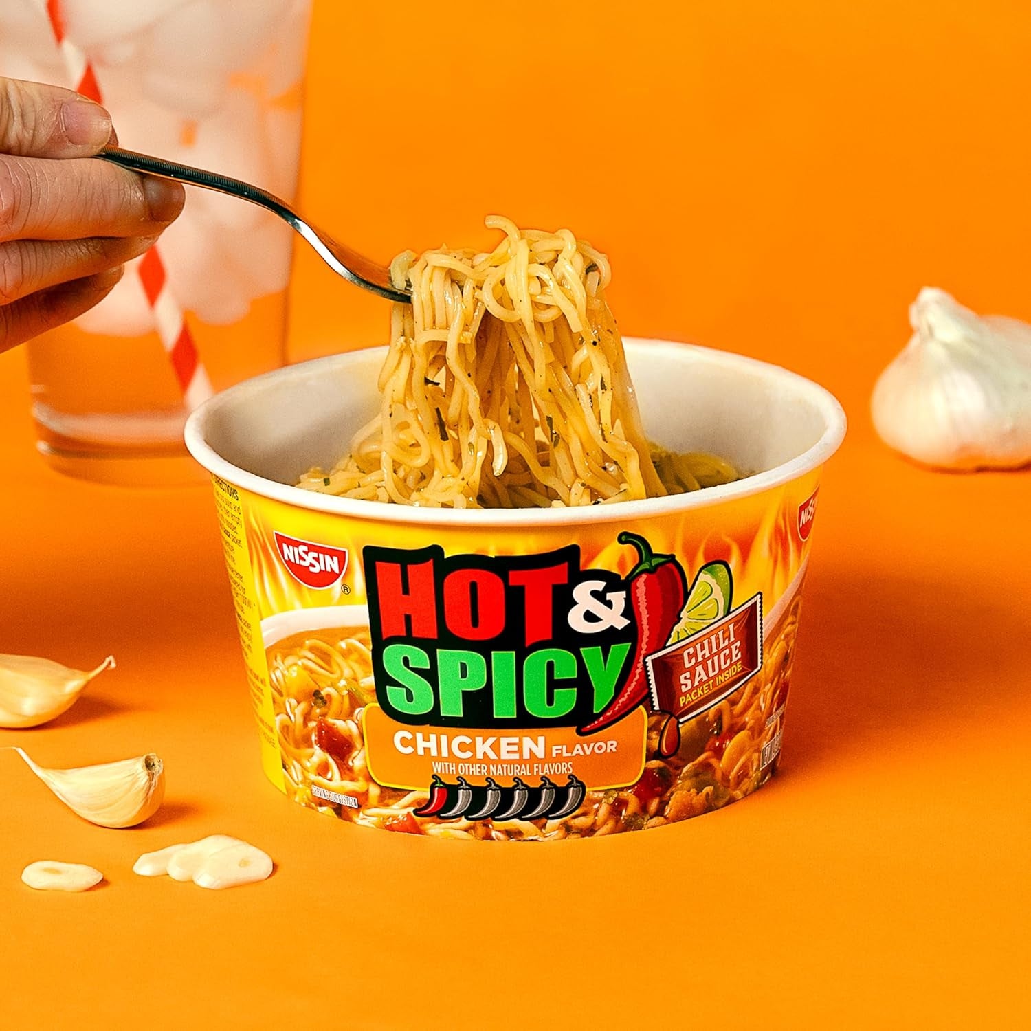 Hot & Spicy Ramen Noodle Soup, Chicken, 3.32 Ounce (Pack of 6)