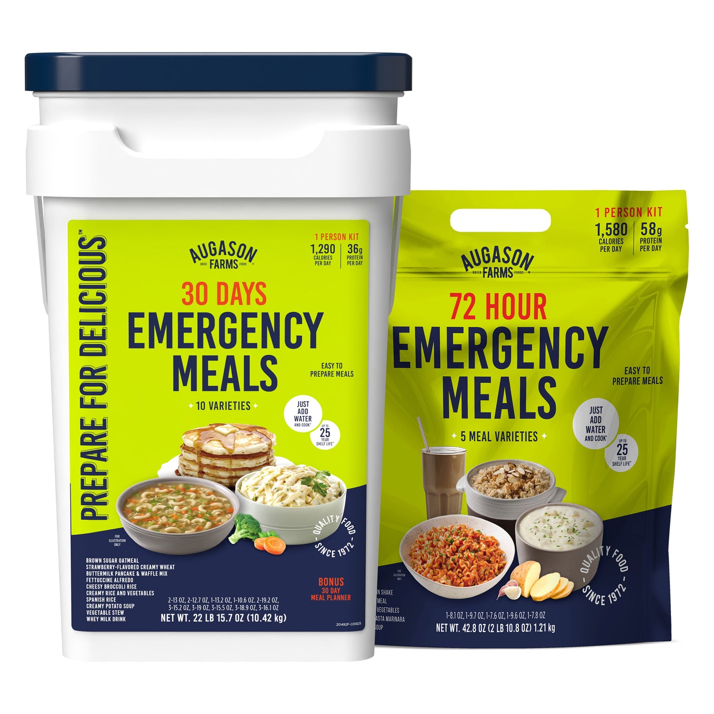 Deluxe 30-Day Emergency Food Supply 5-Gallon Survival Food with 72-Hour Be Ready “On-The-Go” Kit (212 Total Servings)