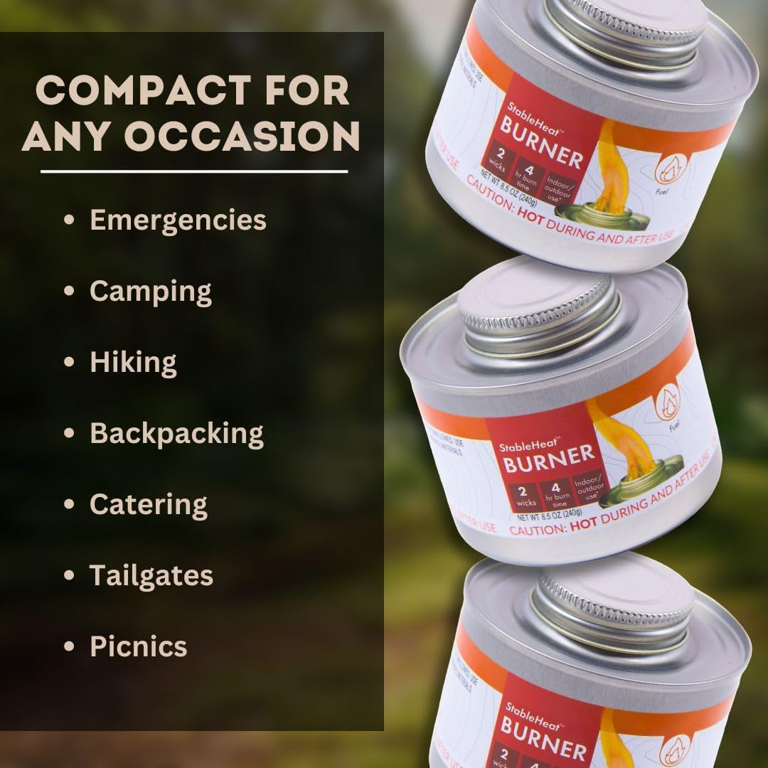 New & Improved! Emergency Cooking Fuel Premium Storage Set, 20+ Year Shelf Life | Available in 4 Cans, 12 Cans, or 24 Can Packs