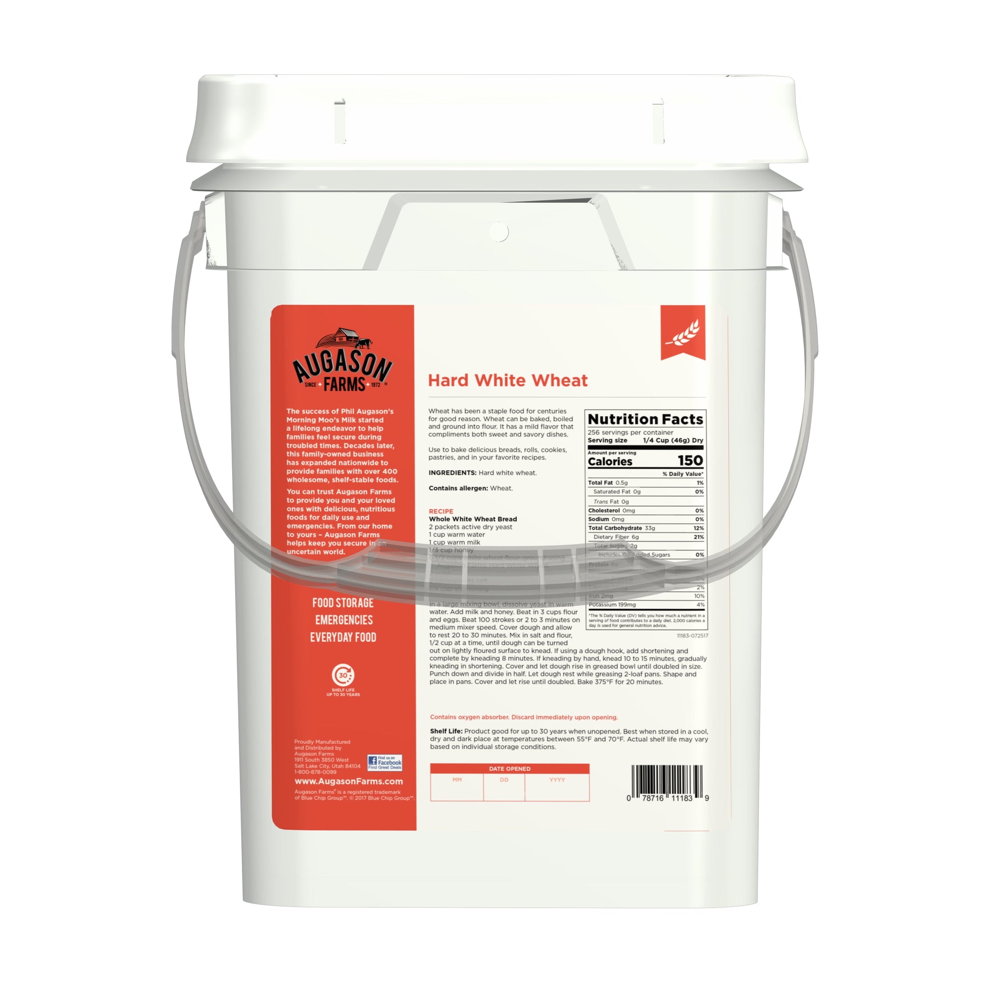 (2 Pack) (2 Pack)  Hard White Wheat Emergency Food Storage 4 Gallon Pail