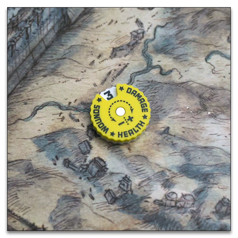 Game Health Tracker, 25Mm Wounds Counter for Tabletop War Games 0-9