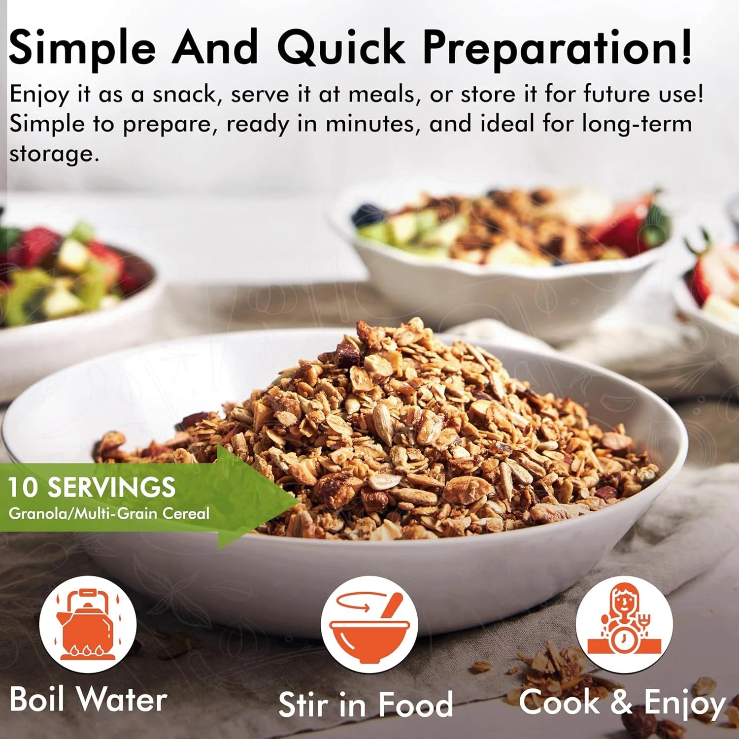 Grab-N-Go Bucket – 80 Servings of Freeze-Dried Meals | 25+ Year Shelf Life | Ready-To-Eat Emergency Survival Food Kit | Non-Perishable Breakfast & Dinner | Made in USA