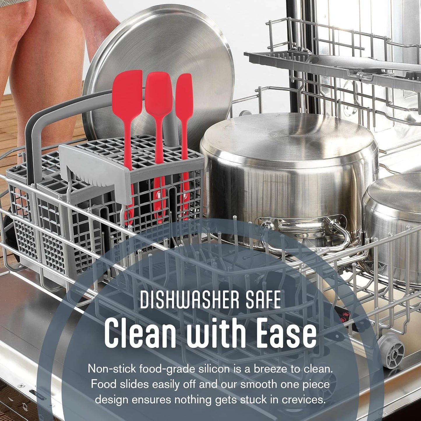 Silicone Spatula Set, 4 Rubber Spatulas 600°F Heat Resistant, Nonstick Seamless Design with Stainless Steel Core, Dishwasher Safe, BPA Free, Bonus Tongs Included