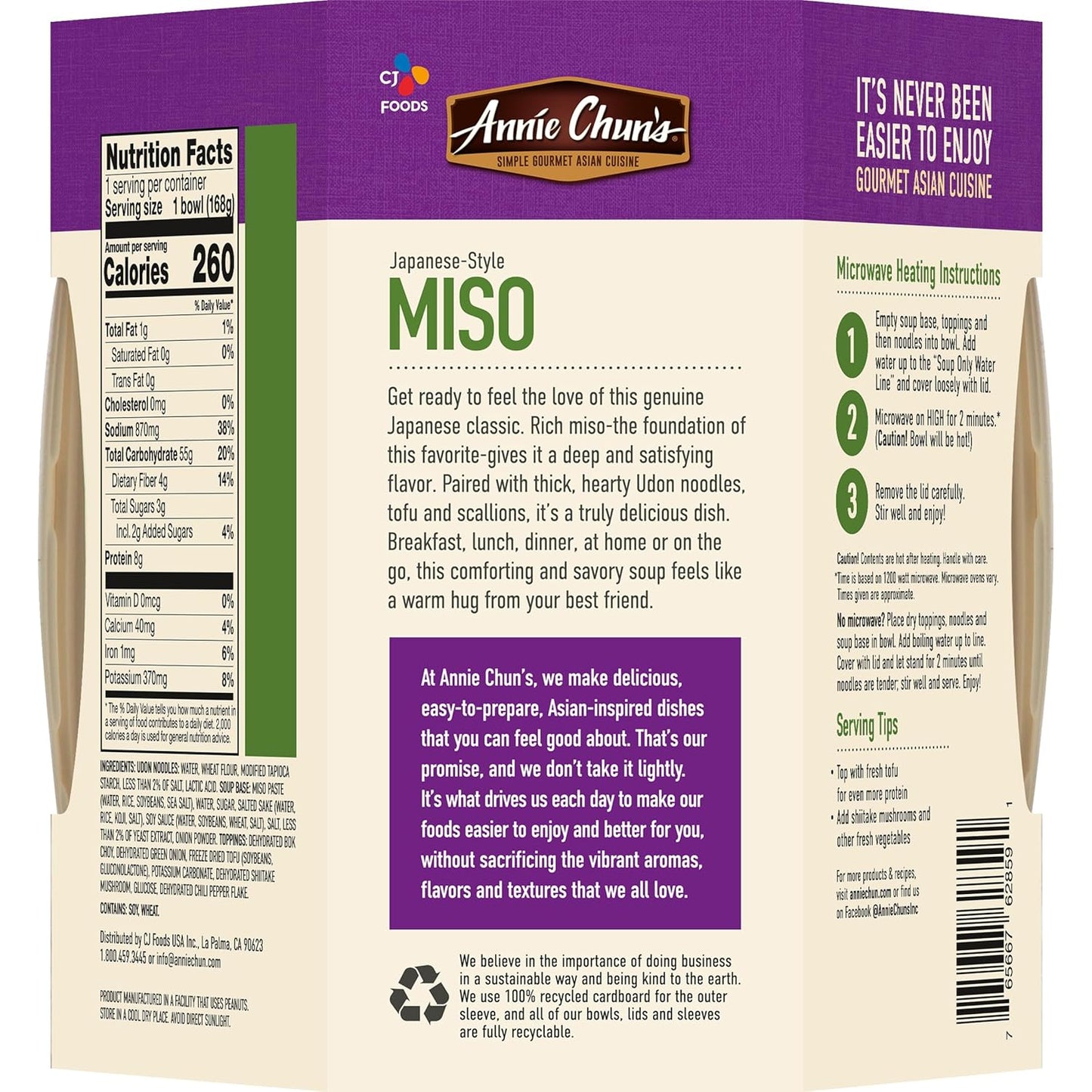 Soup Bowl, Japanese Style Miso, Non GMO, Vegan, 5.9 Oz (Pack of 6)