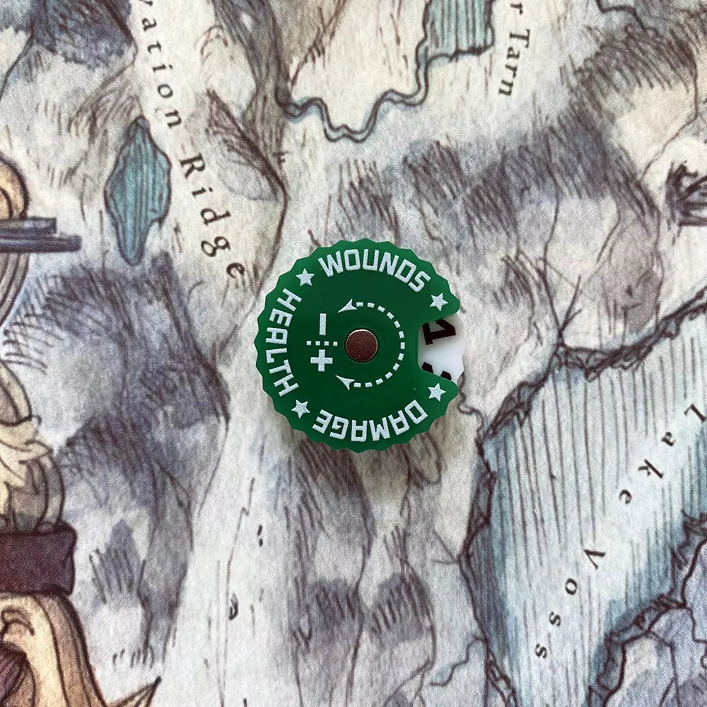 Game Health Tracker, 25Mm Wounds Counter for Tabletop War Games 0-9