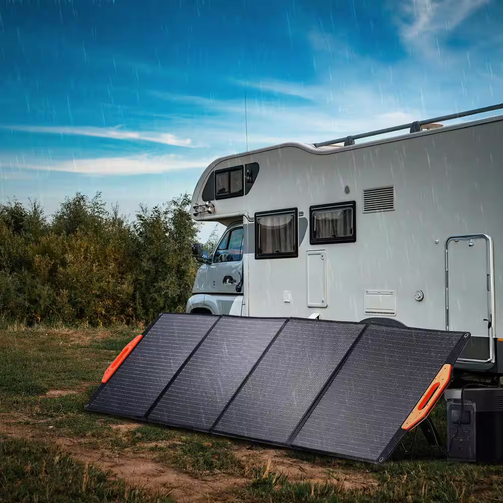 200W Monocrystalline Solar Panel Foldable ETFE Solar Charger, 23% Efficiency with MC4 Output for Power Stations Off-Grid