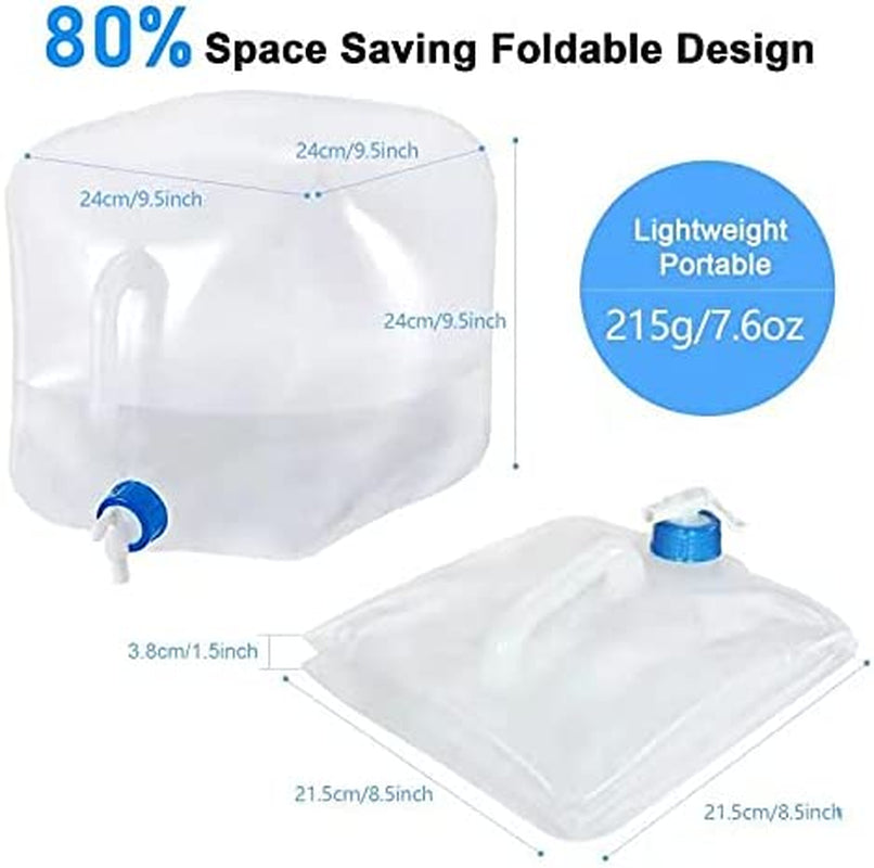 Collapsible Water Container with Spigot, BPA Free Storage Jug Canteen for Outdoor Camping Hiking & Emergency Survival Kit, Foldable Portable