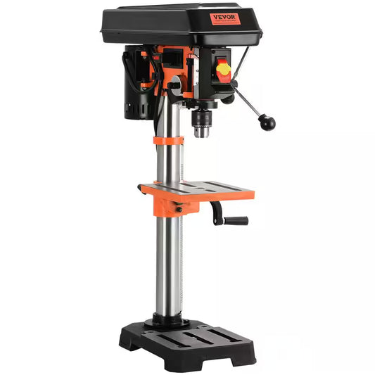 10 In. Benchtop Drill Press 3.2 Amp 5-Speed Cast Iron Bench Drill Press Tabletop Drilling Machine for Wood Metal