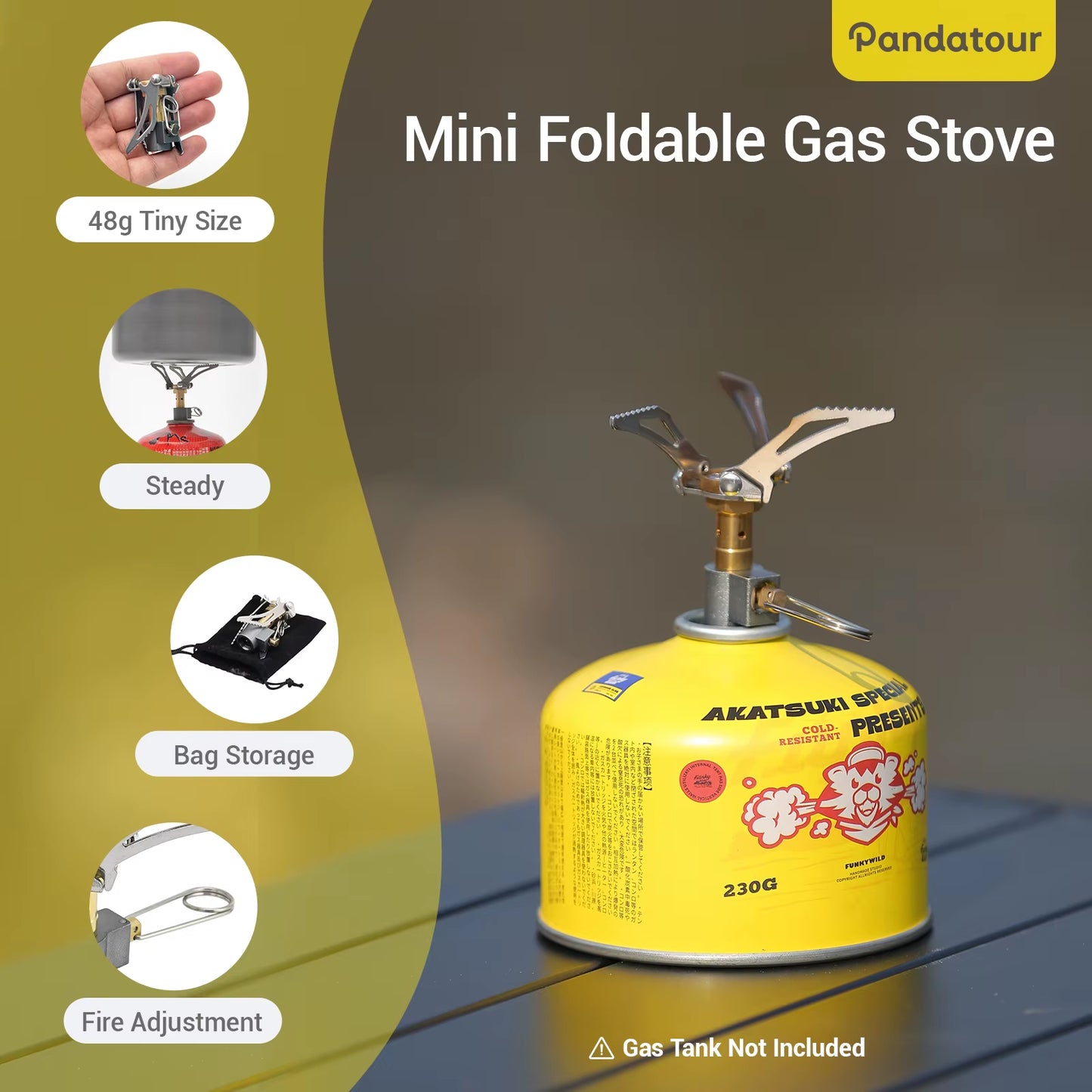 Outdoor High Efficiency Ultralight Stove Fire Heater Camping Gas Burner Hiking Picnic Sturdy Gas Burner Folding Ignite