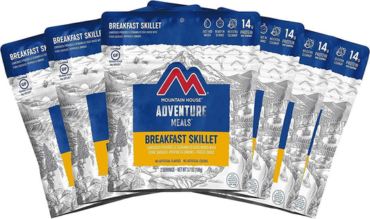 (6 Pouches)  Survival Backpacking & Camping Emergency Food Breakfast Skillet with 30 Years Shelf Life Gluten Free ✅