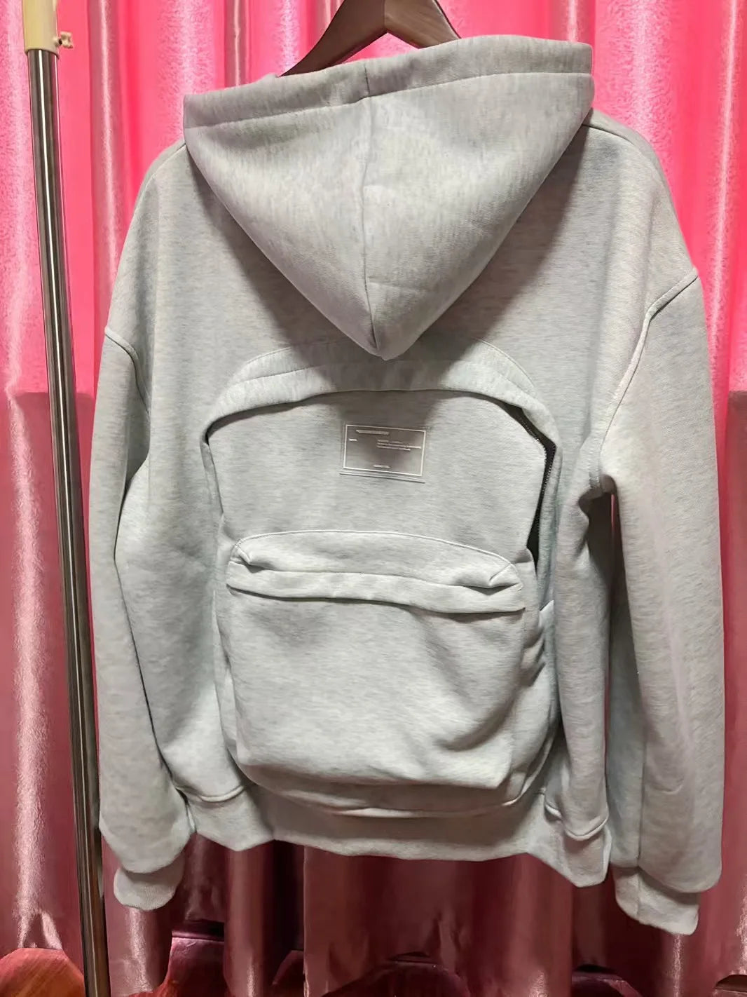 2025 Spring Autumn New Men'S Hoodie Solid Back Small Bag Design Sweatshirt Men Women Trendy Brand Jacket Hooded for Male Coats