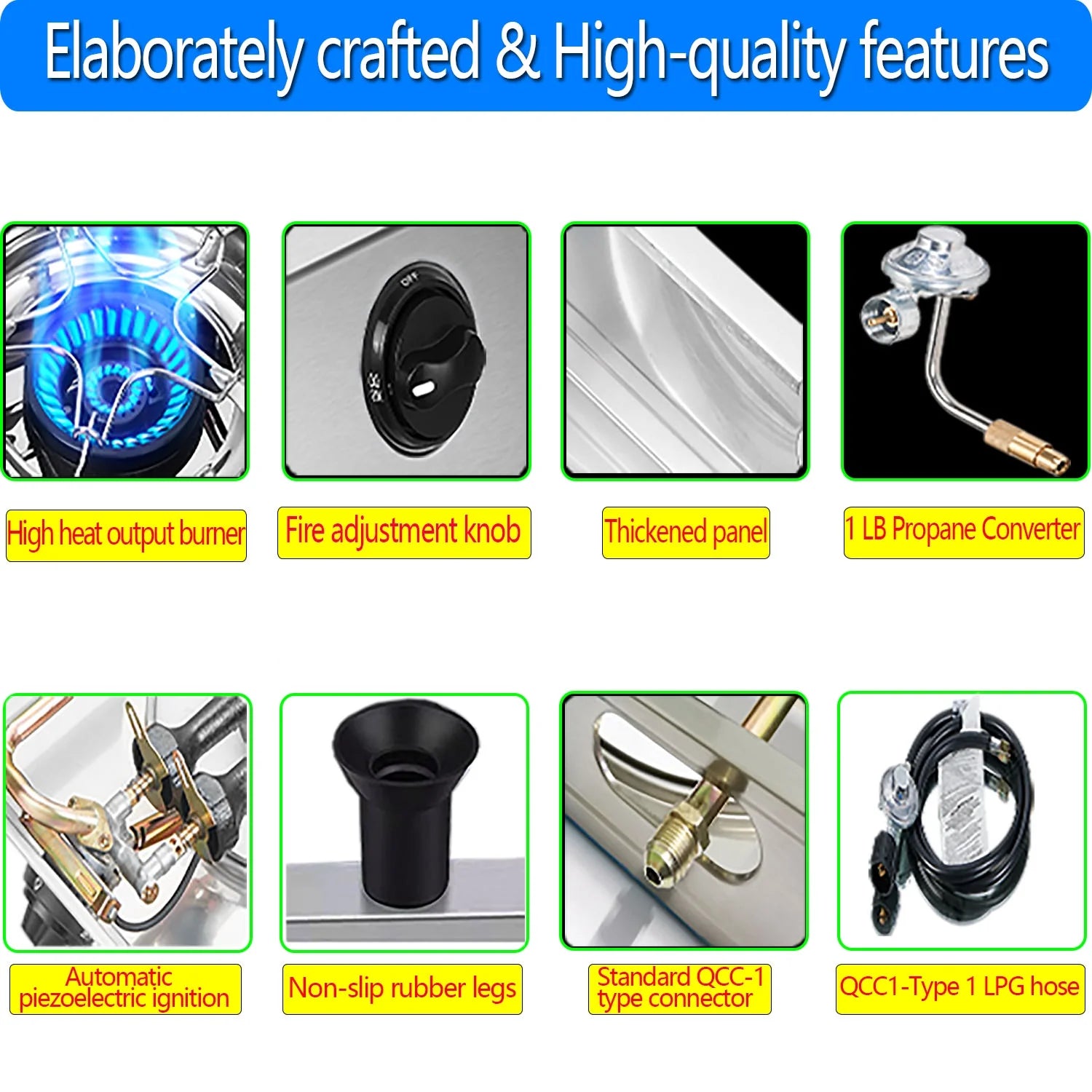 Propane Stove 12000 BTU Dual Fuel Stove Auto Ignition Propane Burner