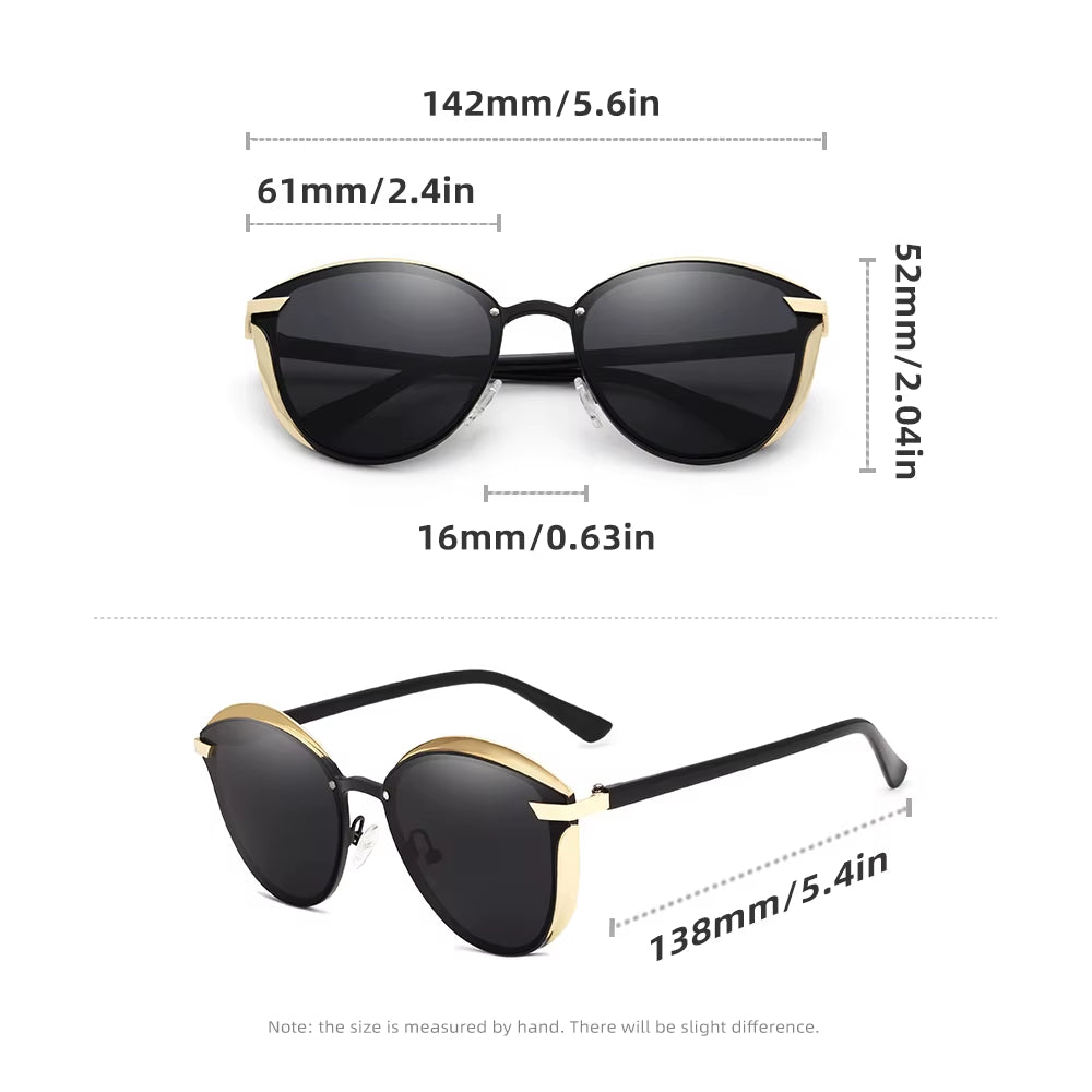 Rbsunny Polarized Sunglasses for Women Luxury Design Ladies Butterfly Elegant Glasses UV400 Protection Fashion Cat Eye Eyewear