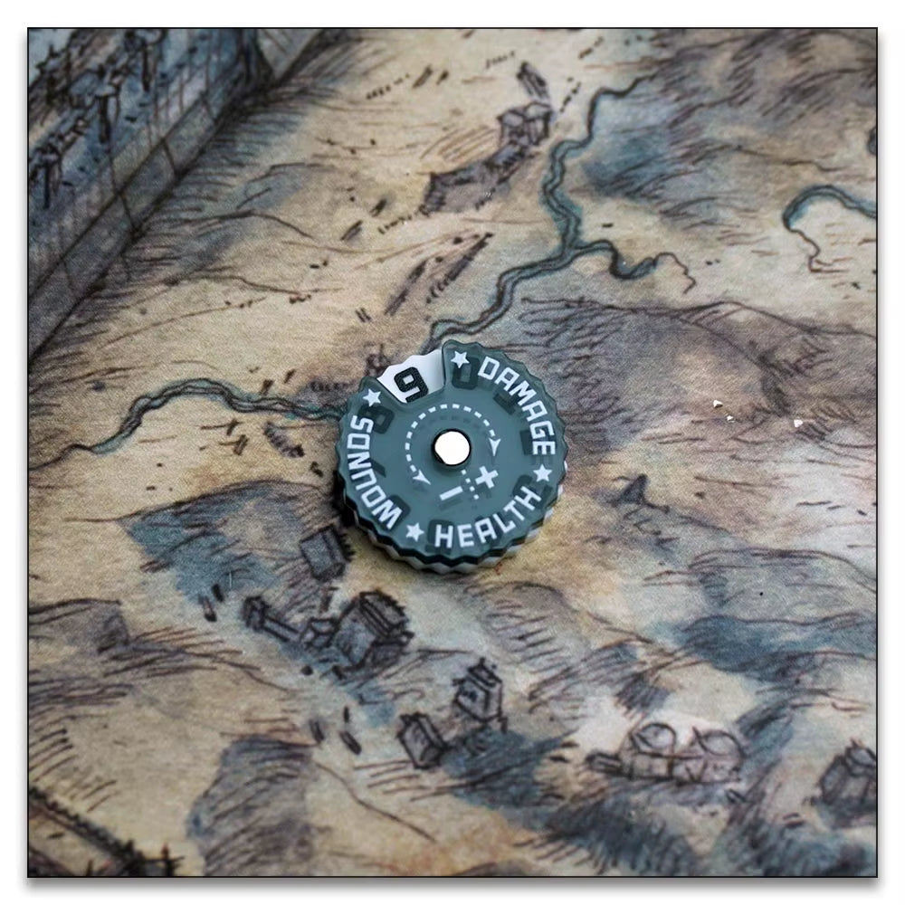 Game Health Tracker, 25Mm Wounds Counter for Tabletop War Games 0-9