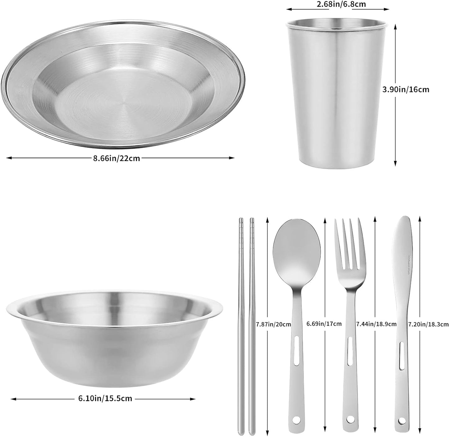 Camping Mess Kit - for Camping 1 to 2 Person Boy Scout Camp Dishes Camping Cooking Utensils Accessories Plates Dinnerware Set Outdoor