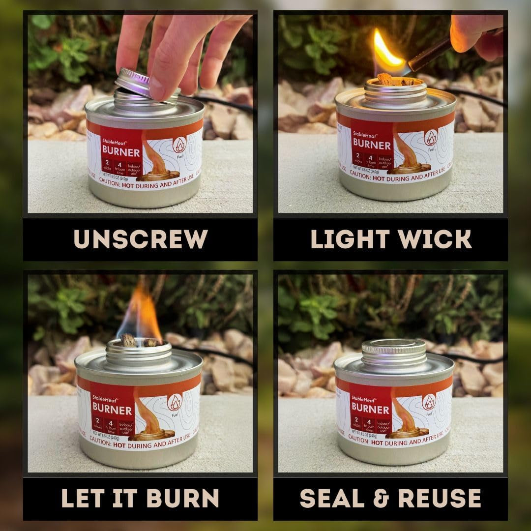 New & Improved! Emergency Cooking Fuel Premium Storage Set, 20+ Year Shelf Life | Available in 4 Cans, 12 Cans, or 24 Can Packs