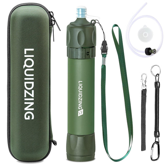 Water Filter Straw with Carrying Case, Portable Emergency Preparedness Survival Filtration Gear Water Solutions Tactical Gear for Hiking Camping Travel Hunting Accessories Personal