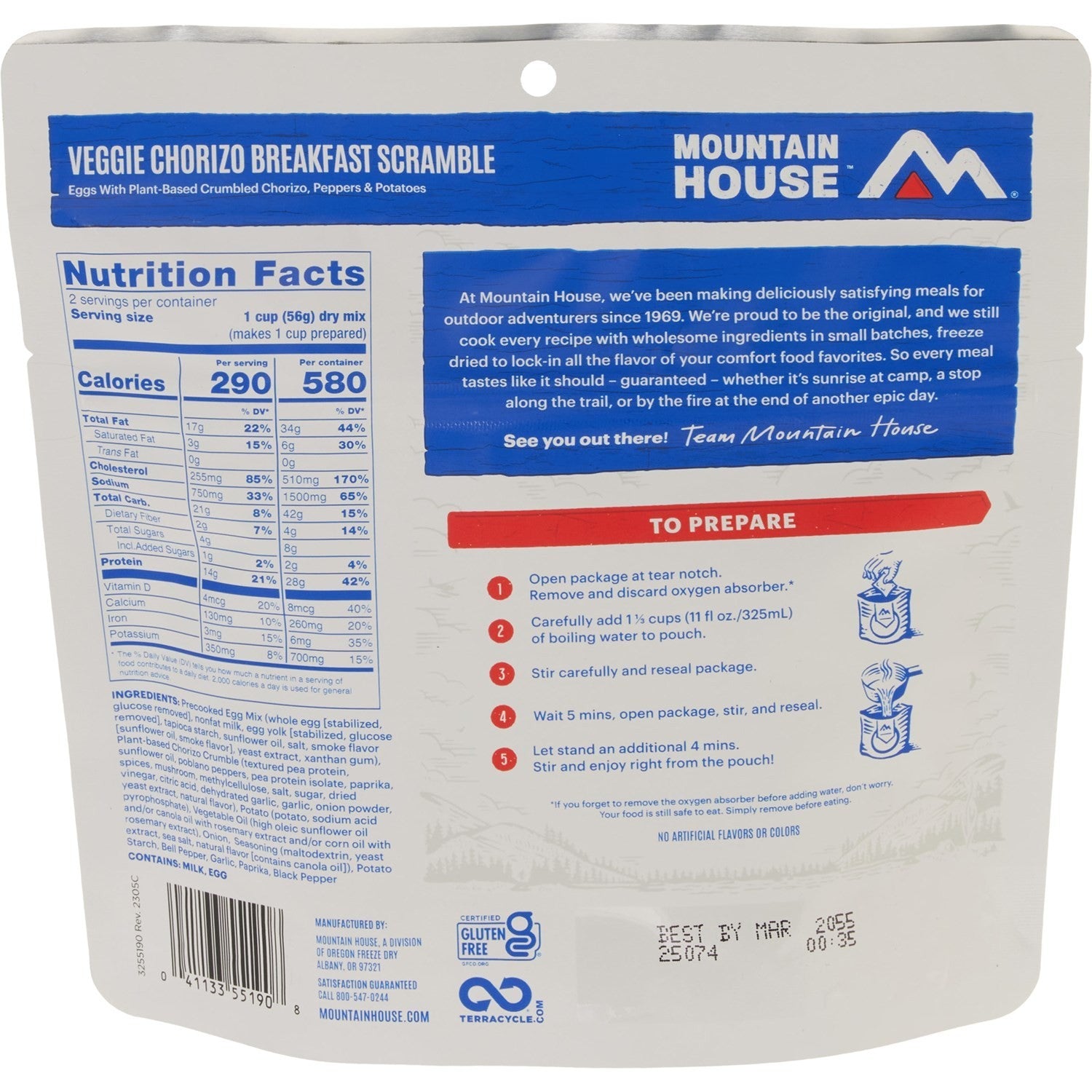 Mountain House Freeze Dried Food Meals Pouches Camp Trail MRE Emergency - NEW!!