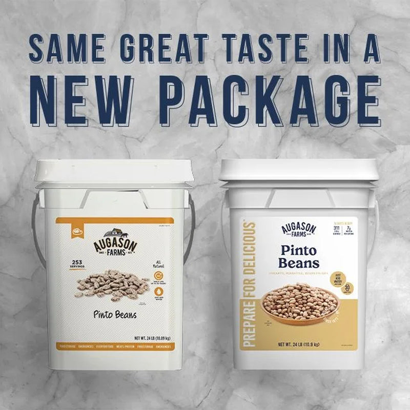 Pinto Beans, Emergency Food, 24 Lb Tub