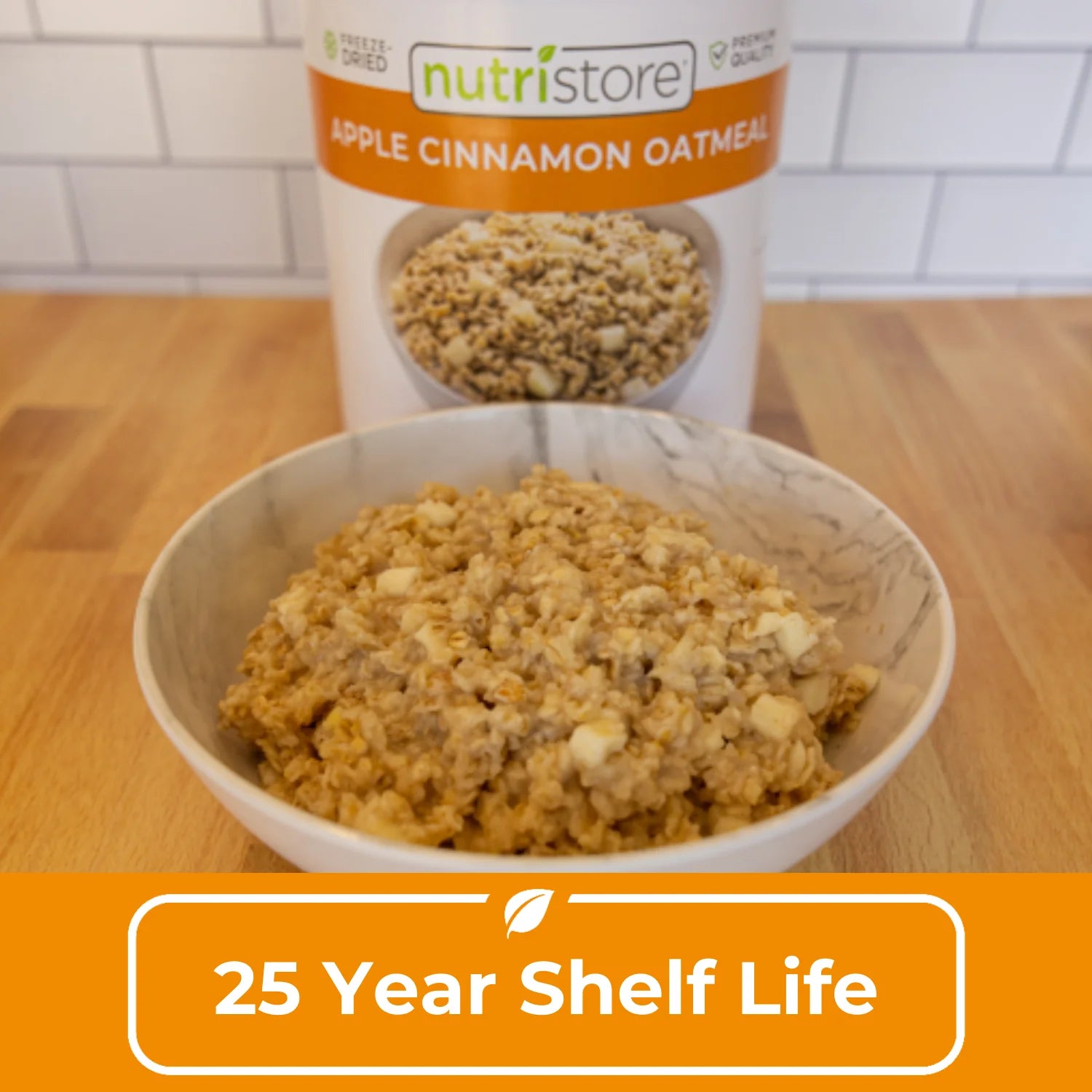 | Freeze-Dried Apple Cinnamon Oatmeal | Emergency Survival Bulk Food Storage Meal | Perfect for Everyday Quick Meals or Long-Term Storage | 25 Year Shelf Life