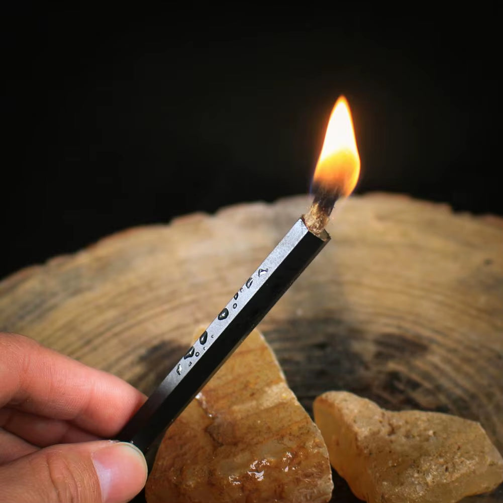 Camping Barbecue Fire Lighter, Wax-Dipped Hemp Rope, Fire Lighter, Outdoor Survival Fire Tool Tinder Wick Hemp Cord with Aluminu