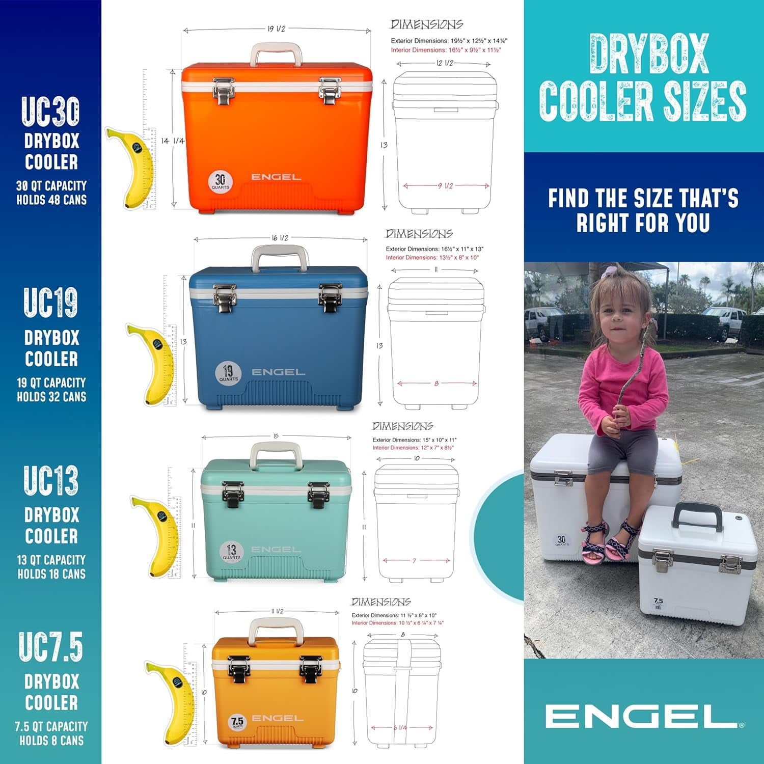 19 Qt Leak-Proof Compact Insulated Drybox Cooler - Orange High-Visibility